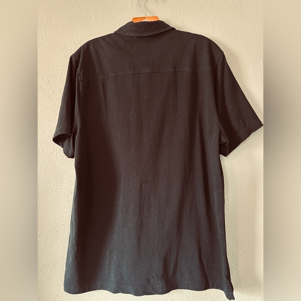 JAMES PERSE Solid Cotton Full Button Down Black Shirt | Mens 3 - Picture 4 of 10